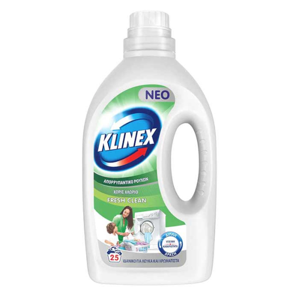 KLINEX Απορρυπαντικό Ρούχων Fresh Clean 25μεζ. 1.25lt