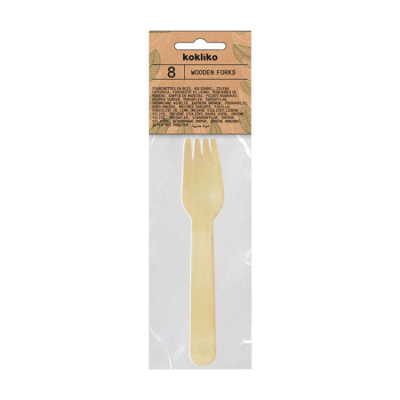 KOKLIKO WOODEN FORKS 8pcs