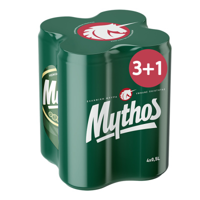 MYTHOS BEER  500ml 5%VOL 3pcs+1FREE