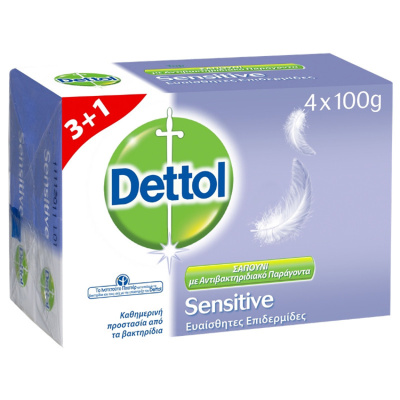 DETTOL SENSITIVE CREAM BAR 3+1 400gr