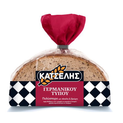 KATSELIS MULTIGRAIN WHEAT SLICED BREAD WITH RYE & OAT 500gr