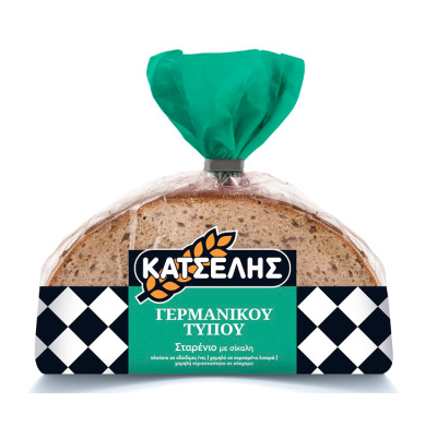 KATSELIS WHEAT SLICED BREAD WITH RYE & SOURDOUGH 500gr