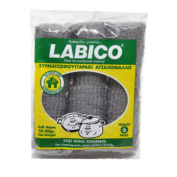 LABICO STEEL WOOL SCRUBERS 6pcs