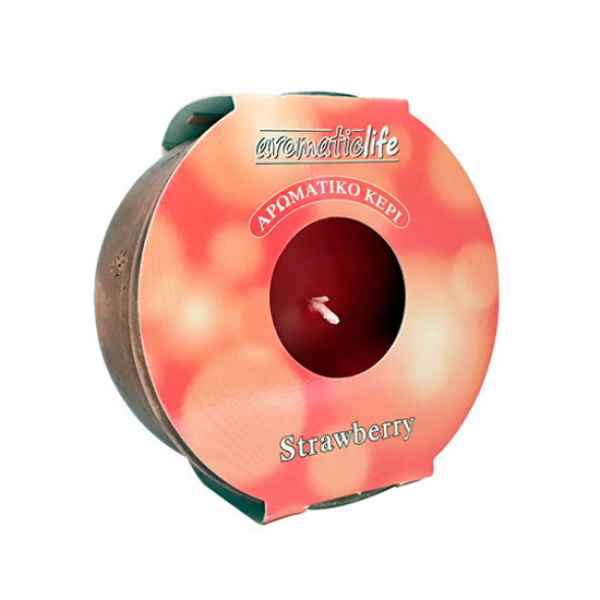 AROMATICLIFE Πήλινο Βάζο με Αρωματικό Κερί Φράουλα