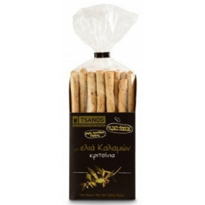 TSANOS BREADSTICKS WITH KALAMON OLIVES 120gr