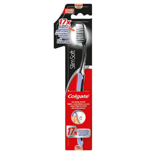 COLGATE TOOTHBRUSH SLIM SOFT WITH CHARCOAL