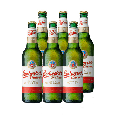 BUDWEISER BUDVAR BEER BOTTLE 5%VOL 6x500ml