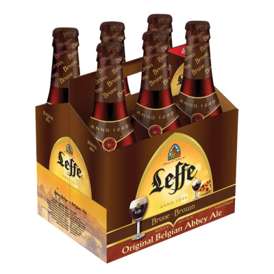 LEFFE BEER BRUNE BOTTLE 6.5%VOL 6x330ml