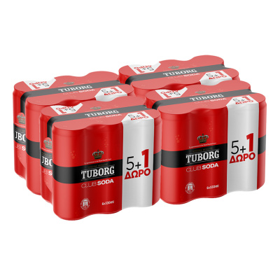 TUBORG Σόδα 330ml 20τεμ+4 ΔΩΡΟ