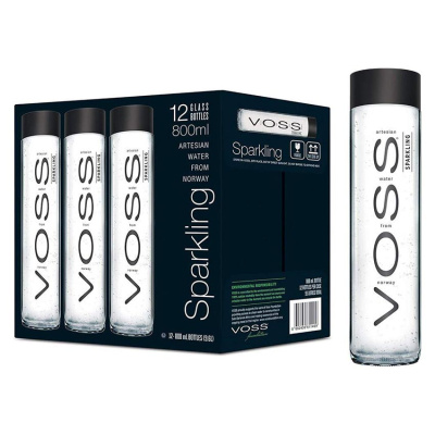 VOSS ARTESIAN SPARKLING BOTTLED WATER 12x800ml