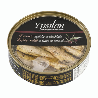 YPSILON LIGHTLY SMOKED SARDINES IN OLIVE OIL 112gr