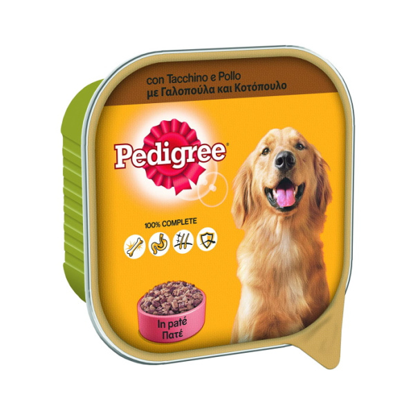 PEDIGREE PATE FOR ADULT DOGS WITH TURKEY AND CHICKEN 300gr