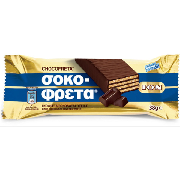 ION DARK CHOCOLATE COVERED WAFER 38gr