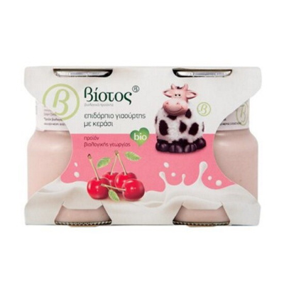 VIOTOPOS YOGURT DESSERT WITH CHERRY 2x125gr bio