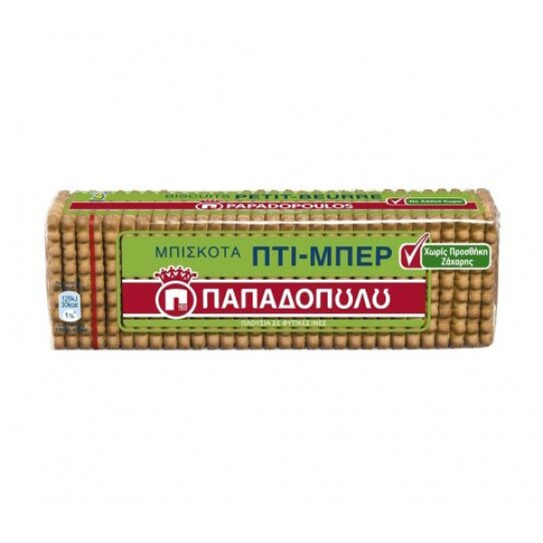 PAPADOPOULOU PETIT-BEURRE BISCUITS NO ADDED SUGARS 225gr