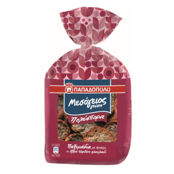 PAPADOPOULOU MESOGEIOS MULTISEED WHEAT RUSKS WITH SOURDOUGH & OLIVEOIL 350gr