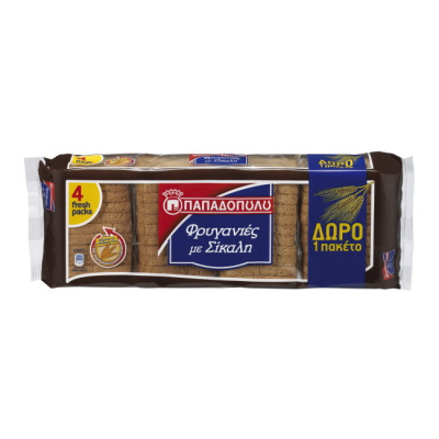 PAPADOPOULOU RYE RUSKS 3+1pcs 320gr