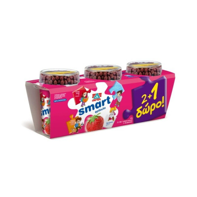 DELTA SMART YOGHURT DESSERT STRAWBERRY (2+1 FREE) 3x130gr