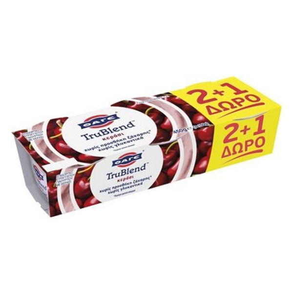 FAGE TRUBLEND STRAINED YOGHURT WITH CHERRY (2+1FREE) 3x150gr