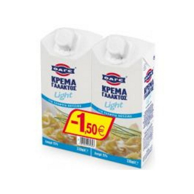 FAGE CREAM MILK LIGHT 15% FAT 2x330ml