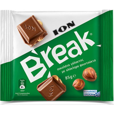 BREAK MILK CHOCOLATE WITH WHOLE HAZELNUTS 85gr