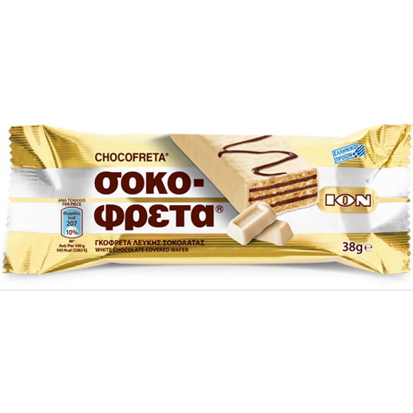 ION WHITE CHOCOLATE COVERED WAFER 38gr
