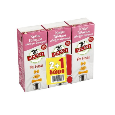 ADORO CREAM LIGHT 15% FAT 2+1 3x200ml