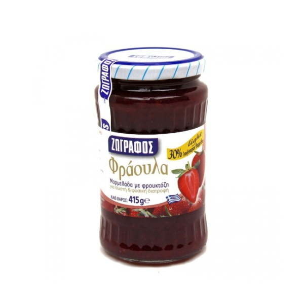 ZOGRAFOS STRAWBERRY JAM WITH FRUCTOSE 415gr