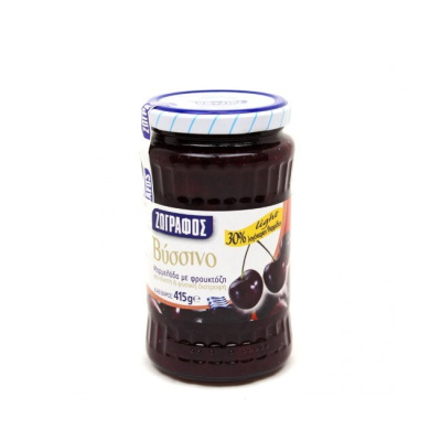 ZOGRAFOS SOUR CHERRY JAM WITH FRUCTOSE 415gr