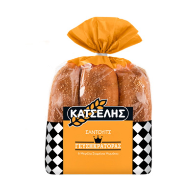 KATSELIS LARGE SANDWICH WHEAT BREAD 5+1pcs 546gr