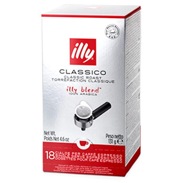 ILLY CLASSICO ROASTED GROUND COFFEE PODS E.S.E. 18 servings 131gr -1