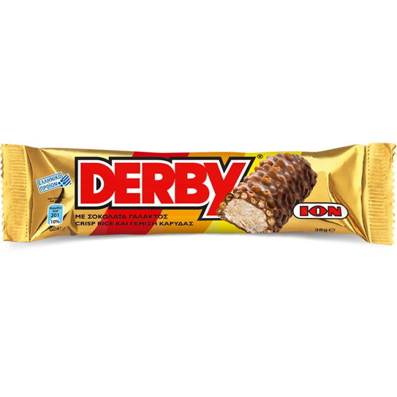 DERBY MILK CHOCOLATE WITH CRISP RICE AND COCONUT FILLING 38gr