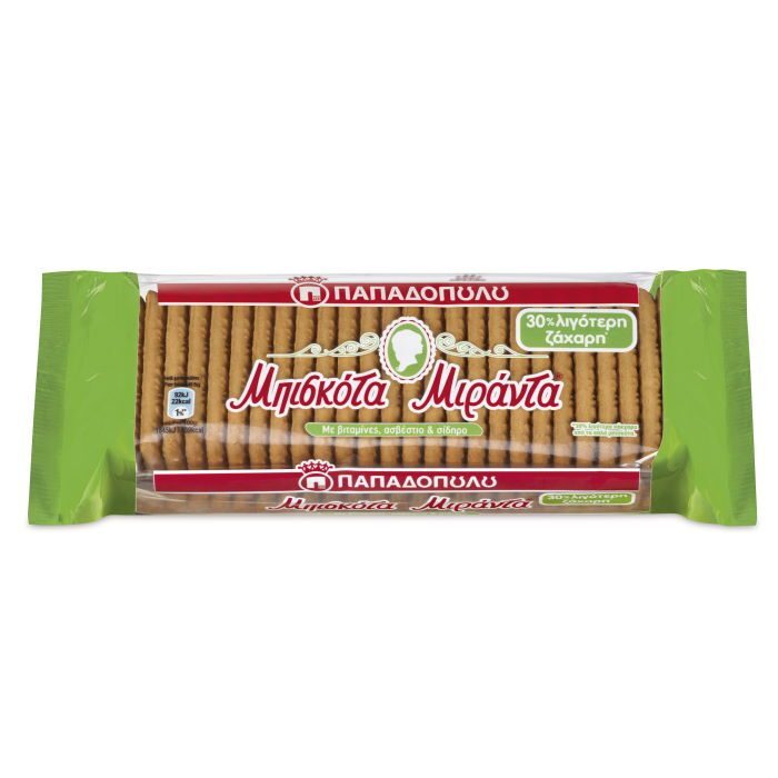 PAPADOPOULOU BISCUITS MIRANTA WITH 30% LESS SUGAR 250gr