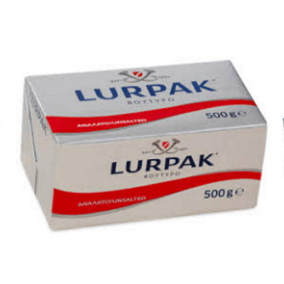 LURPAK UNSALTED BUTTER IN ALUMINIUM FOIL 500gr