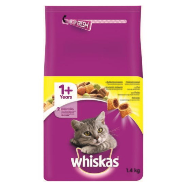 WHISKAS FOR ADULT CATS WITH CHICKEN 1400gr