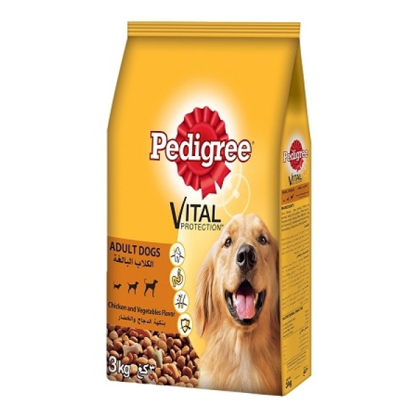 PEDIGREE Τροφή Για Ενήλικα Σκυλιά Με Κοτόπουλο Και Λαχανικά 3kg