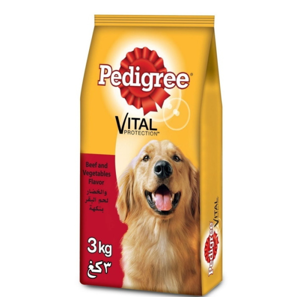 PEDIGREE Τροφή Για Ενήλικα Σκυλιά Με Μοσχάρι Και Λαχανικά 3kg