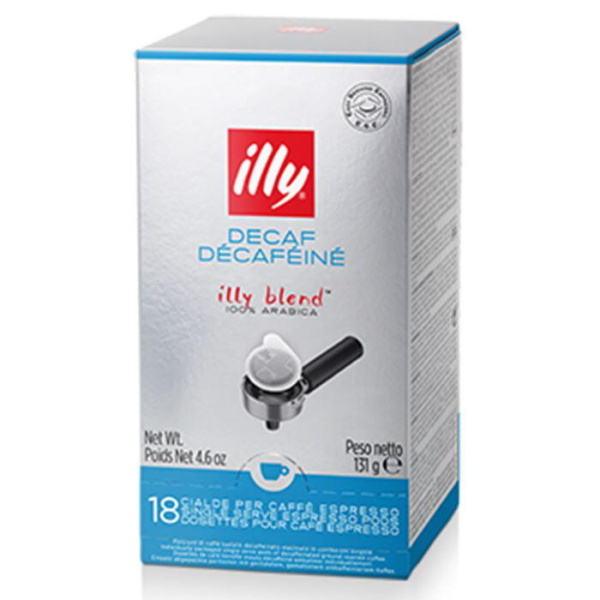 ILLY DECAF ROASTED GROUND COFFEE E.S.E. PODS 18 servings 131gr