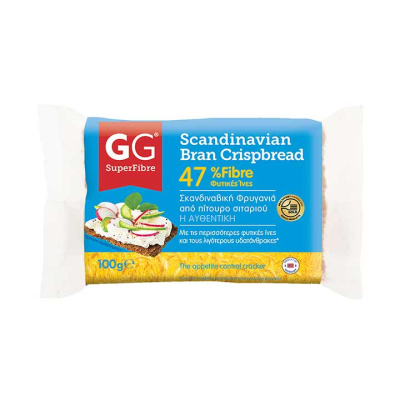 GG SCANDINAVIAN BRAN CRISPBREAD 47% FIBRE 100gr