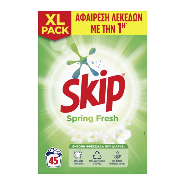 SKIP Spring Fresh Σκόνη Απορρυπαντικό 45 Μεζ. 2,925lt