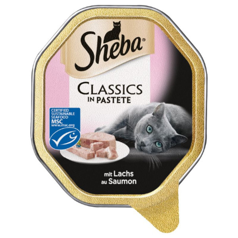 SHEBA CLASSICS PATE FOR CATS WITH SALMON 85gr