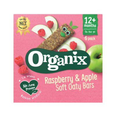 ORGANIX RASPBERRY & APPLE SOFT OATY BARS 6x30gr bio