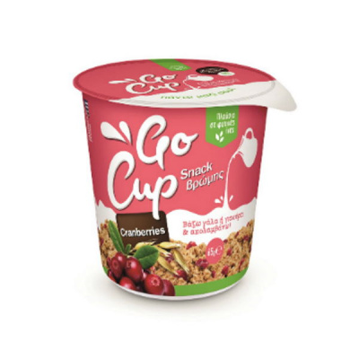 GO CUP Snack Βρώμης με Κράνμπερι 65gr