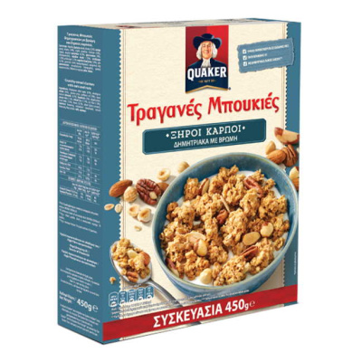 QUAKER Τραγανές Μπουκιές Με Ξηρούς Καρπούς 450gr