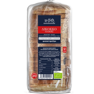 SOTTOLESTELLE SLICED WHOLE DICOCCUM BREAD 400gr bio