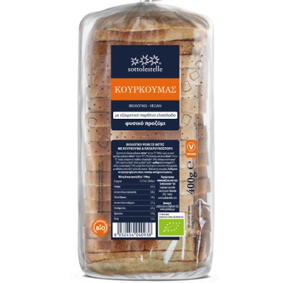 SOTTOLESTELLE SLICED BREAD WITH CURCUMA AND POPPY SEEDS 400gr bio