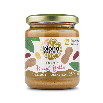 BIONA SMOOTH UNSALTED PEANUT BUTTER 250gr bio