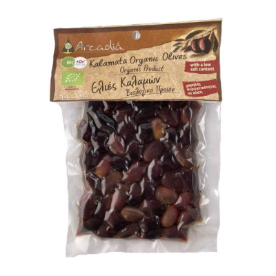 ARCADIA KALAMATA ORGANIC OLIVES LOW SALT 200gr bio