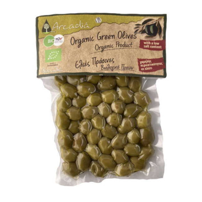 ARCADIA ORGANIC GREEN OLIVES LOW SALT 200gr bio