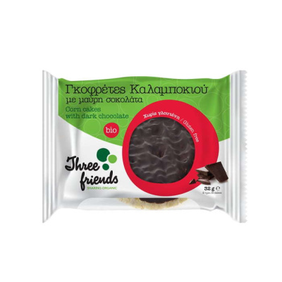 THREE FRIENDS RICE CAKES WITH DARK CHOCOLATE 32gr bio